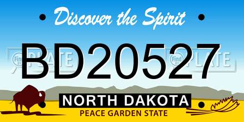 BD20527 North Dakota License Plate