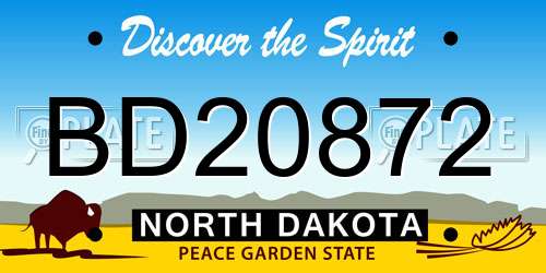 BD20872 North Dakota License Plate