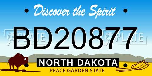 BD20877 North Dakota License Plate