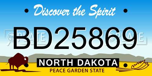 BD25869 North Dakota License Plate