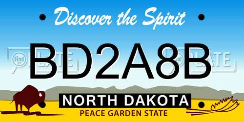 BD2A8B North Dakota License Plate