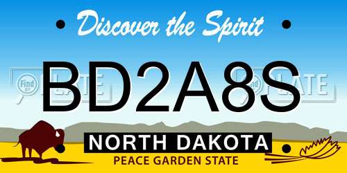 BD2A8S North Dakota License Plate