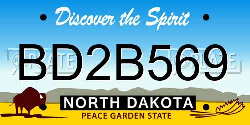 BD2B569 North Dakota License Plate