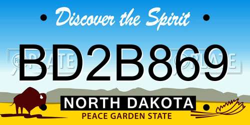 BD2B869 North Dakota License Plate