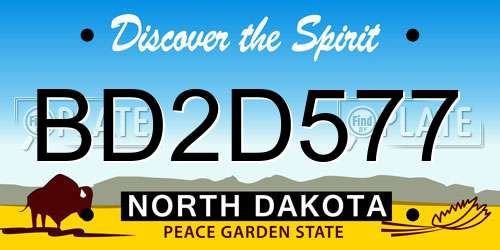 BD2D577 North Dakota License Plate