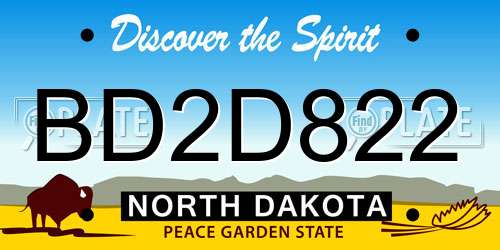 BD2D822 North Dakota License Plate