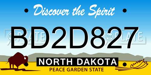 BD2D827 North Dakota License Plate