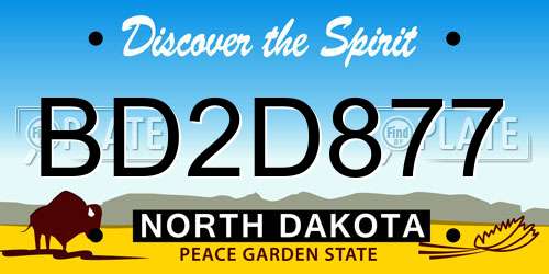 BD2D877 North Dakota License Plate