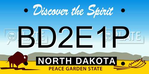 BD2E1P North Dakota License Plate