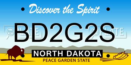 BD2G2S North Dakota License Plate