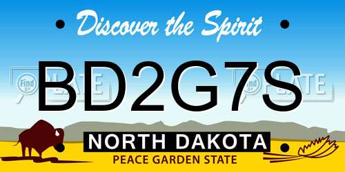 BD2G7S North Dakota License Plate