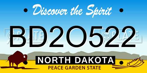 BD2O522 North Dakota License Plate