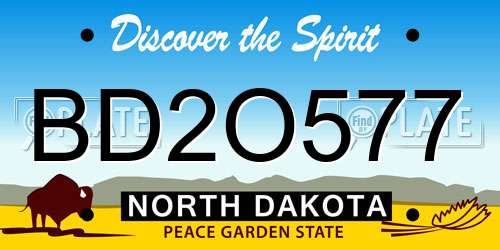 BD2O577 North Dakota License Plate