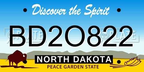BD2O822 North Dakota License Plate