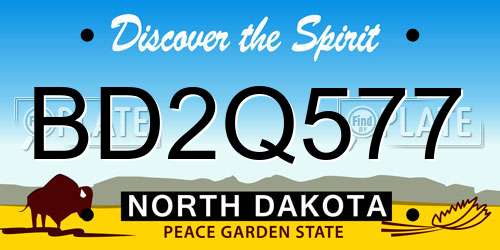 BD2Q577 North Dakota License Plate