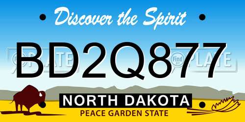 BD2Q877 North Dakota License Plate
