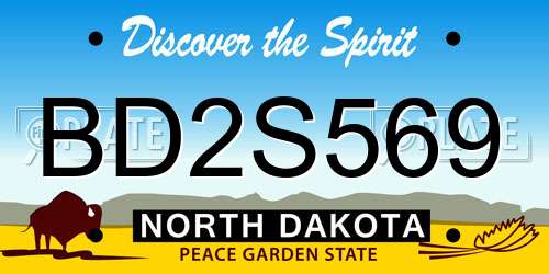 BD2S569 North Dakota License Plate