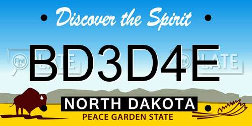 BD3D4E North Dakota License Plate