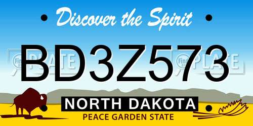 BD3Z573 North Dakota License Plate