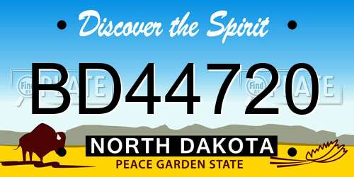 BD44720 North Dakota License Plate