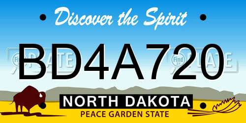 BD4A720 North Dakota License Plate