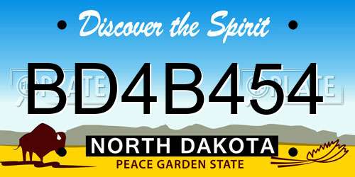 BD4B454 North Dakota License Plate