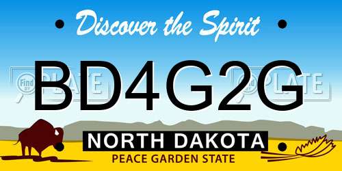 BD4G2G North Dakota License Plate
