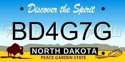 BD4G7G North Dakota License Plate