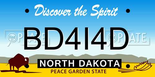 BD4I4D North Dakota License Plate