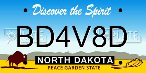 BD4V8D North Dakota License Plate