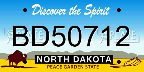 BD50712 North Dakota License Plate