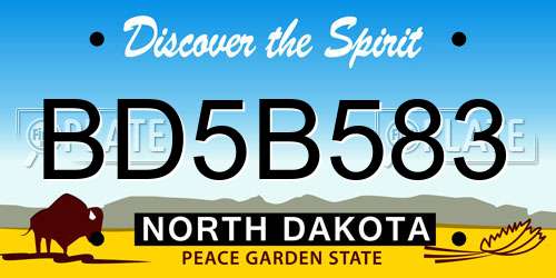 BD5B583 North Dakota License Plate