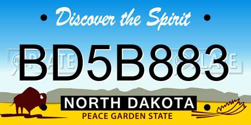 BD5B883 North Dakota License Plate