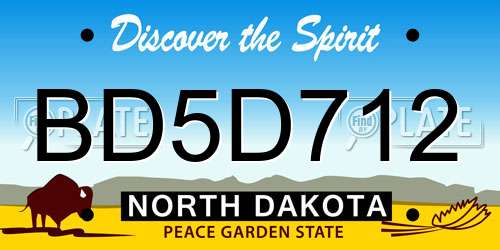 BD5D712 North Dakota License Plate