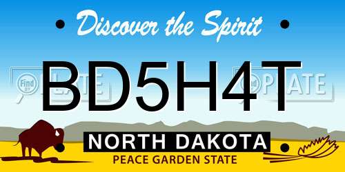 BD5H4T North Dakota License Plate