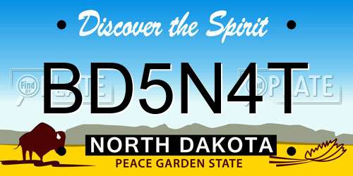 BD5N4T North Dakota License Plate