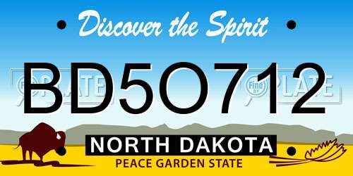BD5O712 North Dakota License Plate