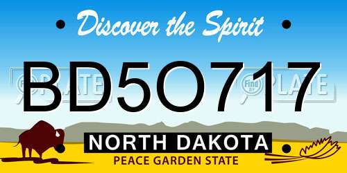 BD5O717 North Dakota License Plate