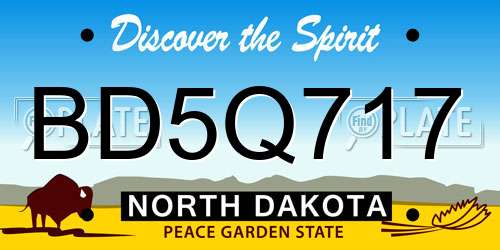 BD5Q717 North Dakota License Plate