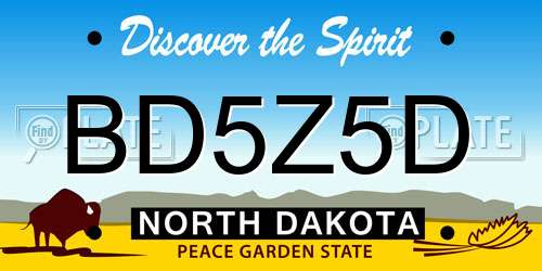 BD5Z5D North Dakota License Plate