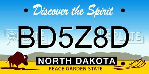 BD5Z8D North Dakota License Plate