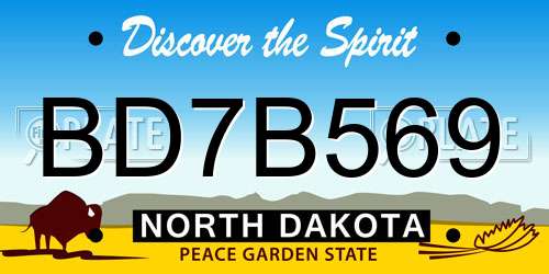 BD7B569 North Dakota License Plate