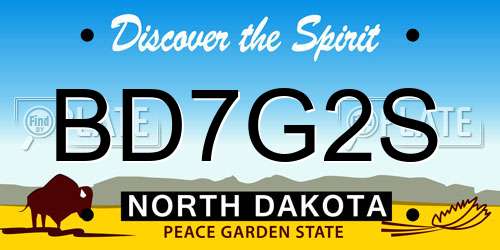 BD7G2S North Dakota License Plate