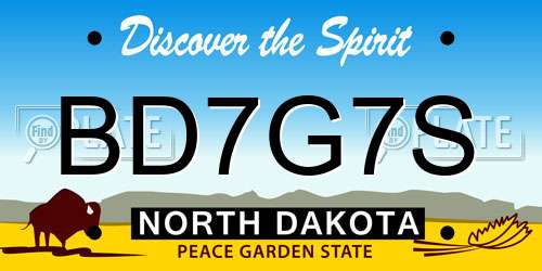 BD7G7S North Dakota License Plate