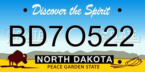 BD7O522 North Dakota License Plate
