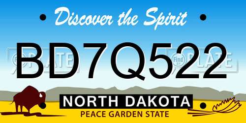 BD7Q522 North Dakota License Plate