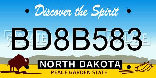 BD8B583 North Dakota License Plate