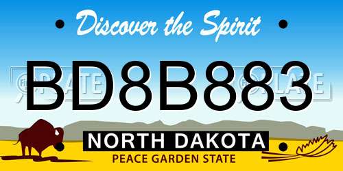 BD8B883 North Dakota License Plate