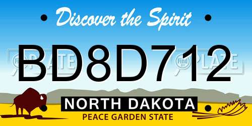 BD8D712 North Dakota License Plate