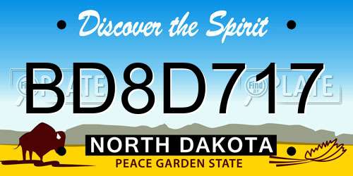 BD8D717 North Dakota License Plate